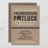 Friendsgiving Potluck Party Einladung (Vorne/Hinten)