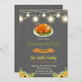 Friendsgiving-Potluck-Party Einladung (Vorne/Hinten)