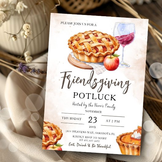 Friendsgiving-Potluck-Party Einladung