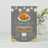 Friendsgiving-Potluck-Party Einladung (Stehend Vorderseite)