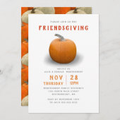 Friendsgiving Pumpkin Modern Einladung (Vorne/Hinten)