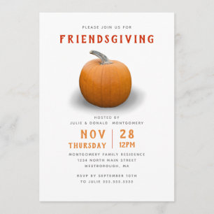 Friendsgiving Pumpkin Modern Einladung