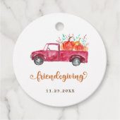 Friendsgiving Red Lieferwagen Truck Pumpkin Script Geschenkanhänger (Vorderseite)