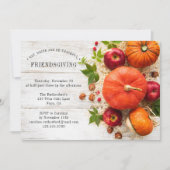 Friendsgiving Rustic Pumpkins | ERNTEDANK Einladung (Vorderseite)