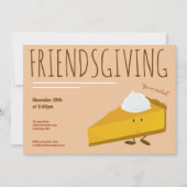 Friendsgiving Smilkin Pumpkin Pie Slice Urlaub Einladung (Vorderseite)
