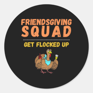 Friendsgiving Squad Flock Friendsgiving Runder Aufkleber