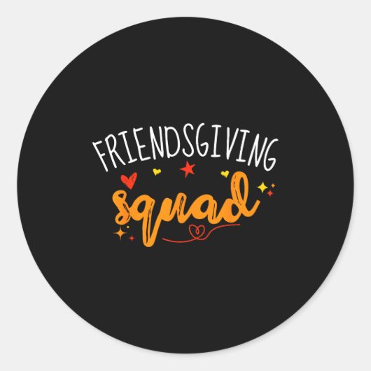 Friendsgiving Squad Funny Thanksgiving Friendship Runder Aufkleber (Vorderseite)