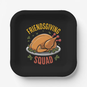 Friendsgiving Squad Türkei Dinner Geschenk Match Pappteller