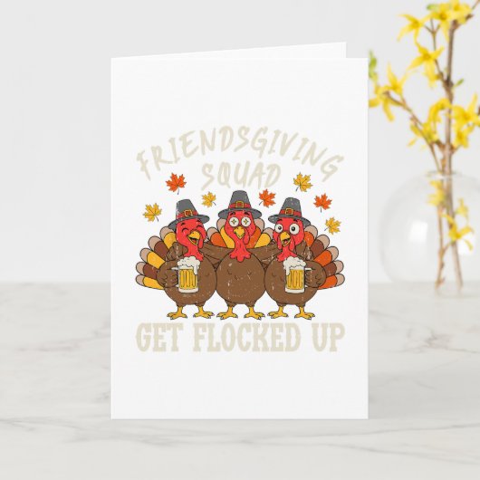 Friendsgiving Squad Turkey Thanksgiving Friends Dr Karte (Gelbe Blume)
