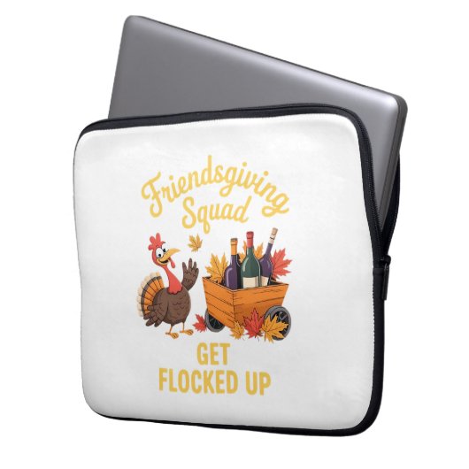 Friendsgiving Squad wird überspannt T-Shi gefangen Laptopschutzhülle (Vorderseite Links)