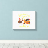 Friendsgiving Squad wird überspannt T-Shi gefangen Leinwanddruck (Insitu (Holzboden))