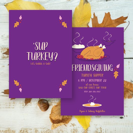 Friendsgiving Supper | Lila & Gold Einladung