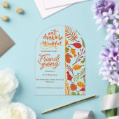 Friendsgiving Thanksgiving Dinner Orange Fall Fun Acryleinladungen (Insitu (Hochzeit))