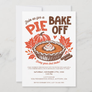 Friendsgiving Thanksgiving-Pie-Backwettbewerbs-Par Einladung