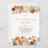 Friendsgiving Thanksgiving Pumpkin Fall Leaves Einladung (Vorderseite)
