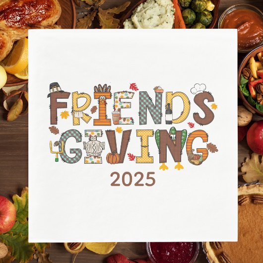 Friendsgiving Thanksgiving Themed Year Serviette