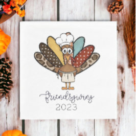 Friendsgiving Turkey Girl Funny Serviette