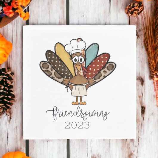 Friendsgiving Turkey Girl Funny Serviette