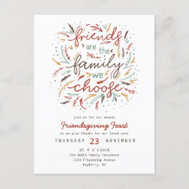 Friendsgiving Typografy Erntedank Dinner Einladungspostkarte