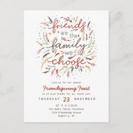 Friendsgiving Typografy Erntedank Dinner Einladungspostkarte