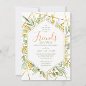 Friendsgiving Wassercolor Terrarium Grüne Einladung (Vorderseite)