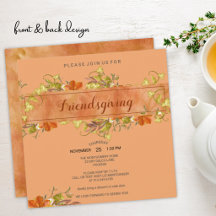 Friendsgiving Wasserfarbe Rustikale Herbstblätter