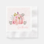 Friendsgiving Watercolor Pumpkin Peony Lasse Gathe Serviette (Vorderseite)
