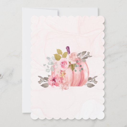 Friendsgiving Watercolor Pumpkin Peony Pink Einlad Einladung (Rückseite)