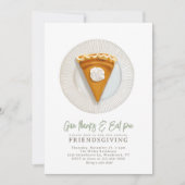 Friendsgiving Watercolor Pumpkin Pie Einladung (Vorderseite)
