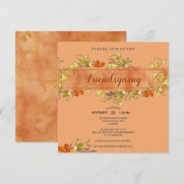 Friendsgiving Watercolor Rustikale Herbstlaube Einladung
