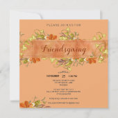 Friendsgiving Watercolor Rustikale Herbstlaube Einladung (Vorderseite)