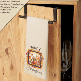 Friendsgiving Woodland Animes Herbstleaves Geschirrtuch