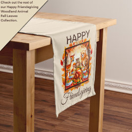 Friendsgiving Woodland Animes Herbstleaves Mittelgroßer Tischläufer
