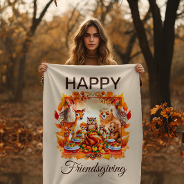 Friendsgiving Woodland Animes Herbstleaves Sherpadecke