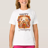 Friendsgiving Woodland Animes Herbstleaves T-Shirt (Vorderseite)