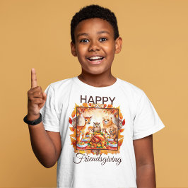 Friendsgiving Woodland Animes Herbstleaves T-Shirt
