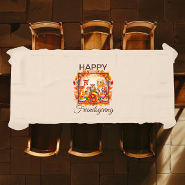 Friendsgiving Woodland Animes Herbstleaves Tischdecke