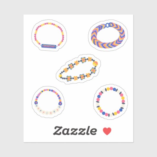 Friendship Bracelet Stickers Aufkleber (Blatt)