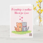 Friendship - Cute Kittens Karte (Gelbe Blume)