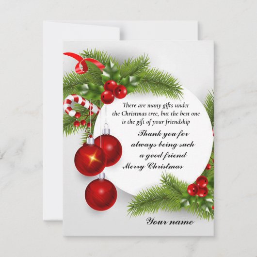 "Friendship" Flachbild-Urlaubsgrußkarte Feiertagskarte (Vorderseite)