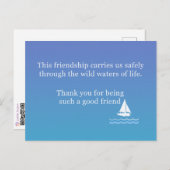 Friendship Greeting Card To Say "Thank you" Postkarte (Vorne/Hinten)