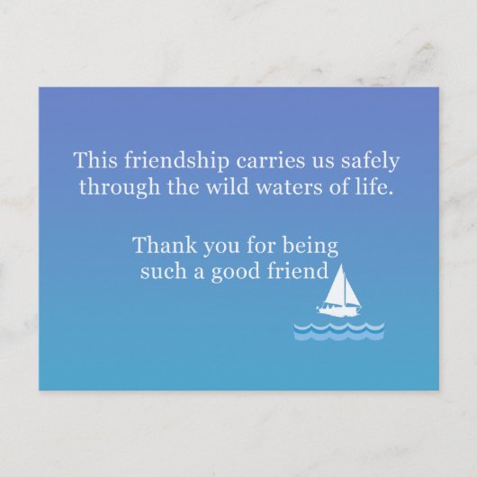 Friendship Greeting Card To Say "Thank you" Postkarte (Vorderseite)