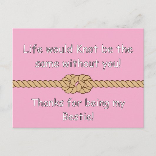 Friendship Knot Bestie Appreciation Art Postkarte (Vorderseite)