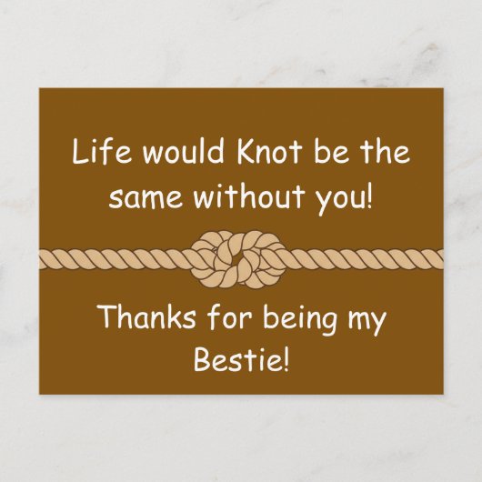 Friendship Knot Bestie Appreciation Art Postkarte (Vorderseite)