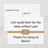Friendship Knot Bestie Appreciation Art Postkarte (Vorne/Hinten)