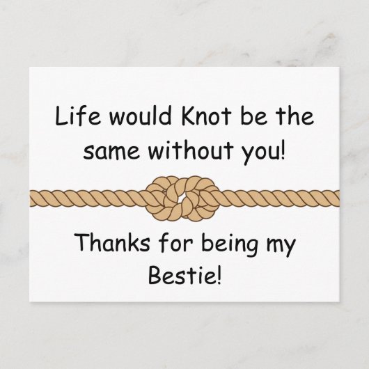 Friendship Knot Bestie Appreciation Art Postkarte (Vorderseite)