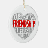 FRIENDSHIP/MERRY CHRISTMAS AUF DER ANDEREN SEITE KERAMIK ORNAMENT (Rechts)