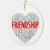 FRIENDSHIP/MERRY CHRISTMAS AUF DER ANDEREN SEITE KERAMIK ORNAMENT (Links)