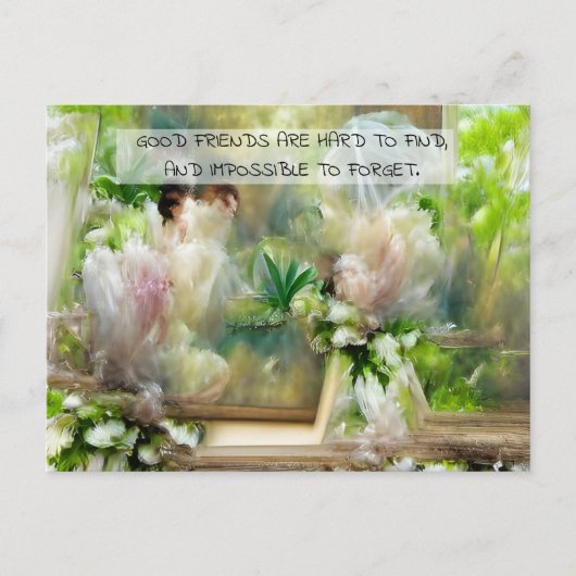 Friendship Quote Beautiful Floral Postkarte (Vorderseite)
