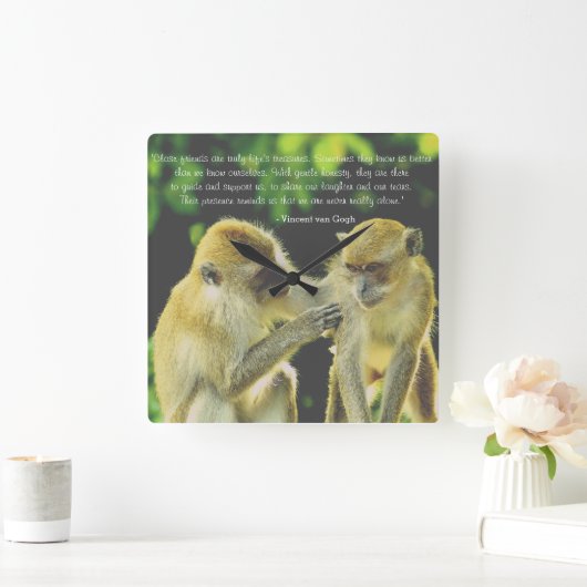 Friendship Quote by Vincent van Gogh Quadratische Wanduhr (Zuhause)
